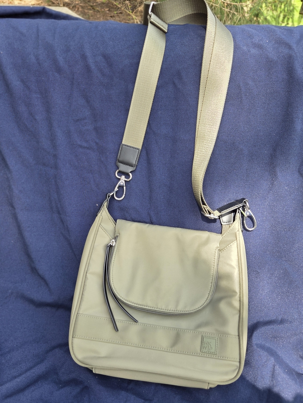 Olive Green Crossbody Bag with Adjustable Strap -